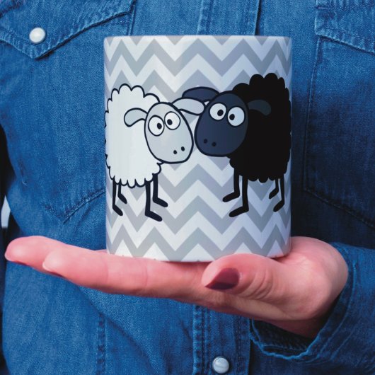 Zwarte Schaap Witte Schaap Zwarte 11 oz Combo Mok