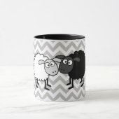 Zwarte Schaap Witte Schaap Zwarte 11 oz Combo Mok (Midden)