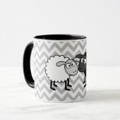 Zwarte Schaap Witte Schaap Zwarte 11 oz Combo Mok (Voorkant links)