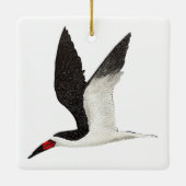 Zwarte Schaarbek Keramisch Ornament (Achterkant)