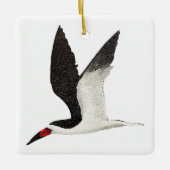 Zwarte Schaarbek Keramisch Ornament (Voorkant)