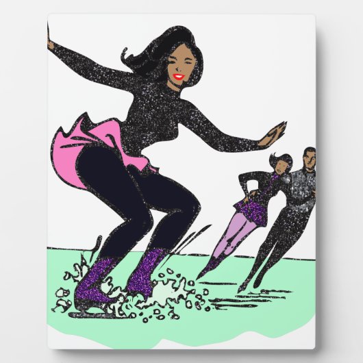 zwarte schaatser fotoplaat (Voorkant)