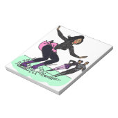 zwarte schaatser notitieblok (Linkerzijde)