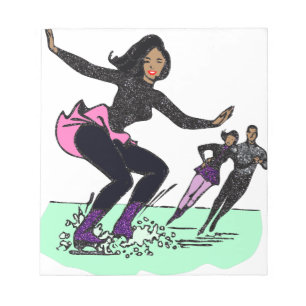 zwarte schaatser notitieblok
