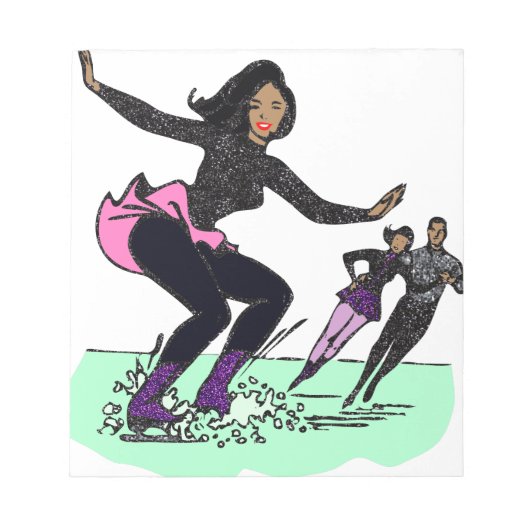 zwarte schaatser notitieblok (Voorkant)