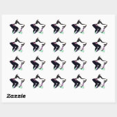 zwarte schaatser ster sticker (Vel)