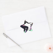zwarte schaatser ster sticker (Envelop)
