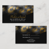 Zwarte schaduw- en luipaard-printerclientreferenti aanbevelingskaartje (Voorkant / Achterkant)