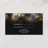 Zwarte schaduw- en luipaard-printerclientreferenti aanbevelingskaartje (Achterkant)