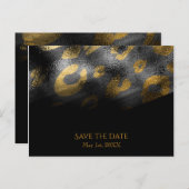 Zwarte schaduwen en luipaard afdrukken exotische a aankondigingskaart (Voorkant / Achterkant)