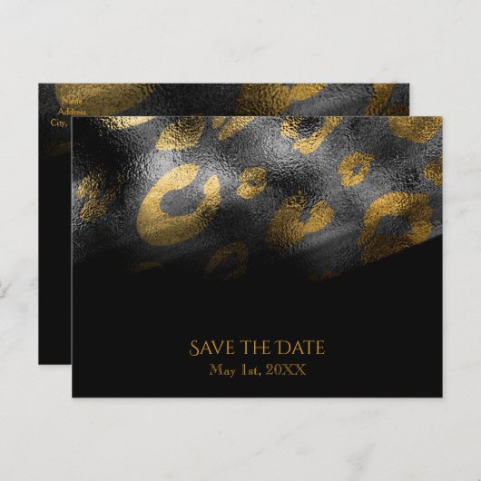 Zwarte schaduwen en luipaard afdrukken exotische a aankondigingskaart (Voorkant / Achterkant)