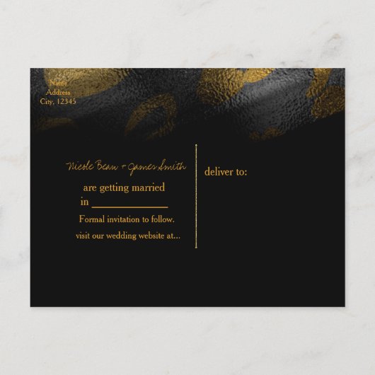 Zwarte schaduwen en luipaard afdrukken exotische a aankondigingskaart (Achterkant)