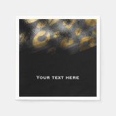 Zwarte schaduwen en luipaard afdrukken exotische p servet (Voorkant)