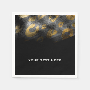 Zwarte schaduwen en luipaard afdrukken exotische p servet