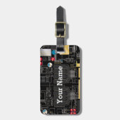 Zwarte schakelkaart bagagelabel (Voorkant verticaal)