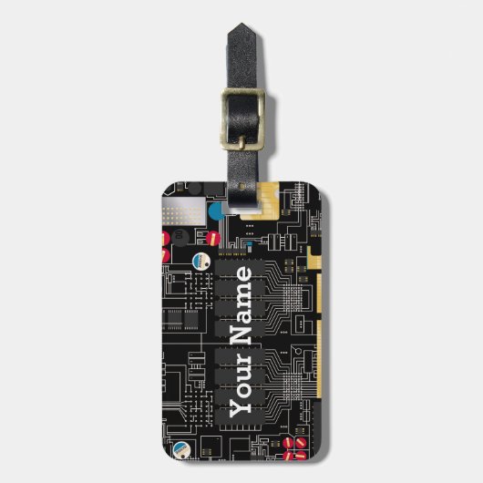 Zwarte schakelkaart bagagelabel (Voorkant verticaal)