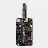 Zwarte schakelkaart bagagelabel (Achterkant verticaal)