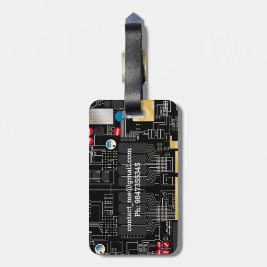 Zwarte schakelkaart bagagelabel (Achterkant verticaal)