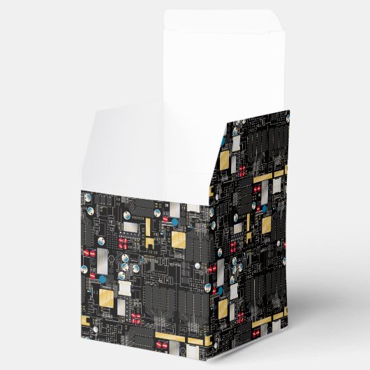 Zwarte schakelkaart bedankdoosjes (Geopend)