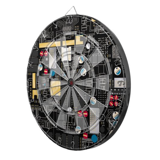 Zwarte schakelkaart dartbord (Voorkant Rechts)