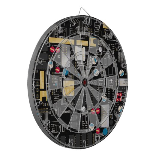 Zwarte schakelkaart dartbord (Voorkant Links)