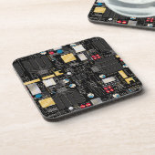 Zwarte schakelkaart drankjes onderzetter (Linkerzijde)