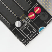 Zwarte schakelkaart fleece deken (Hoek)