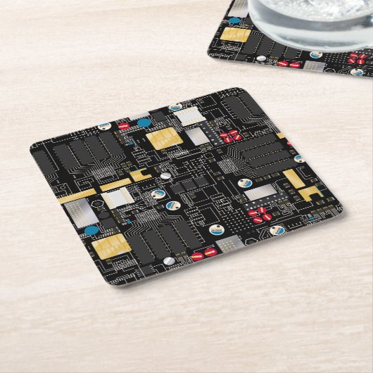 Zwarte schakelkaart kartonnen onderzetters (Schuin)