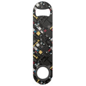 Zwarte schakelkaart speed flessenopener (Voorkant)
