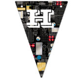 Zwarte schakelkaart vlaggetjes (Tweede vlag)