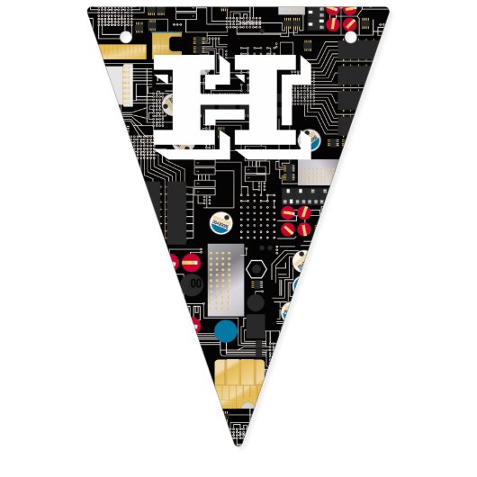 Zwarte schakelkaart vlaggetjes (Tweede vlag)