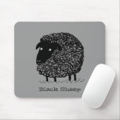 Zwarte Schapel met aangepaste tekst Muismat (Met muis)