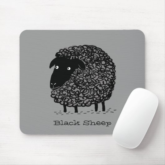 Zwarte Schapel met aangepaste tekst Muismat (Met muis)