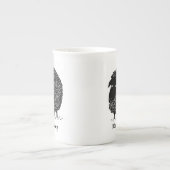 Zwarte Schapel met aangepaste tekst Porselein Kop (Voorkant)