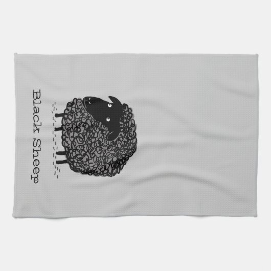 Zwarte Schapel met aangepaste tekst Theedoek (Horizontaal)