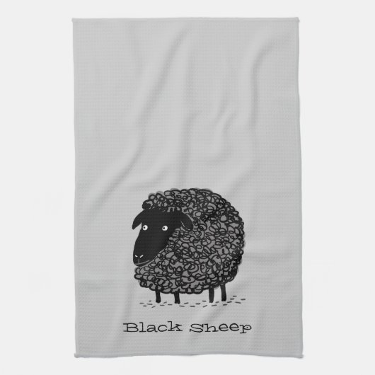 Zwarte Schapel met aangepaste tekst Theedoek (Verticaal)