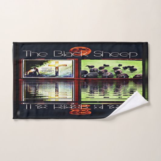 Zwarte schapen bad handdoek (Handdoek)