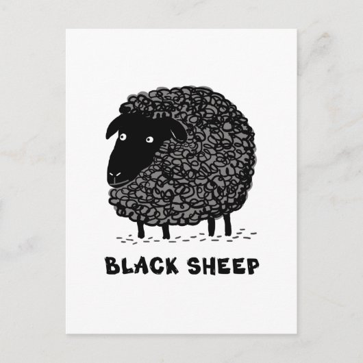 Zwarte schapen briefkaart (Voorkant)