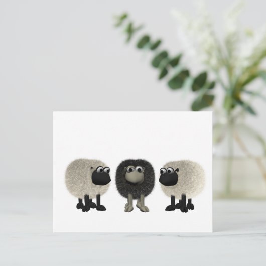 zwarte schapen briefkaart (Staand voorkant)