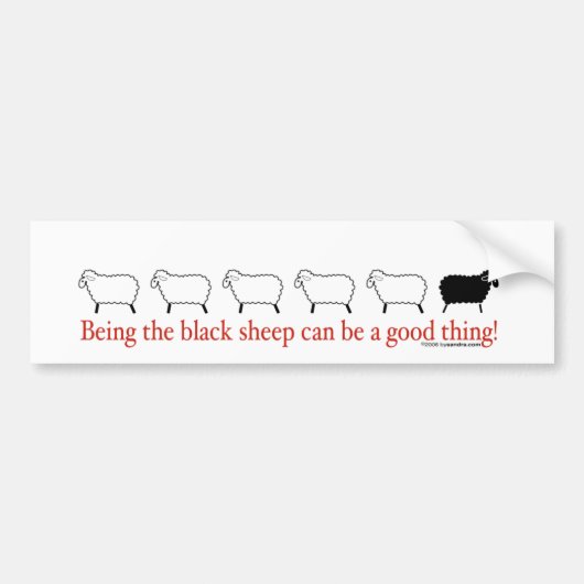 Zwarte schapen bumpersticker (Voorkant)