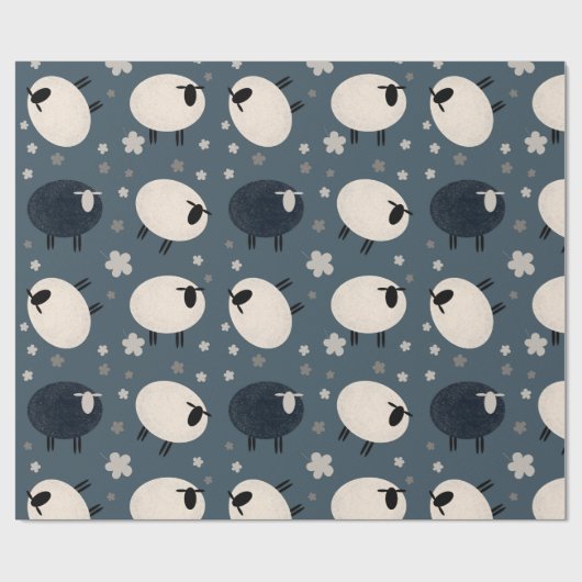 Zwarte schapen cadeaupapier (Vlak)
