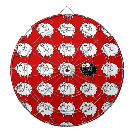 Zwarte schapen dartbord (Voorkant)