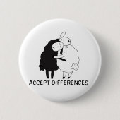 Zwarte schapen en witte schapen ronde button 5,7 cm (Voorkant)