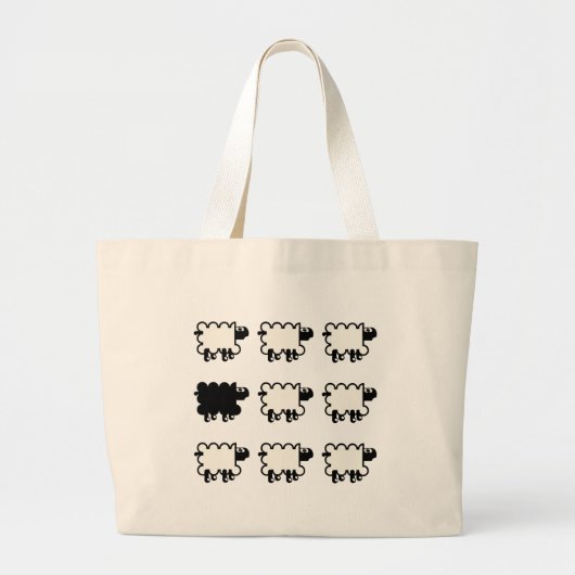 Zwarte schapen grote tote bag (Voorkant)
