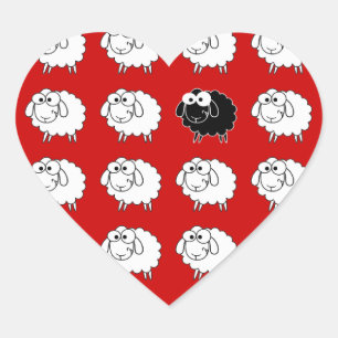 Zwarte schapen hart sticker