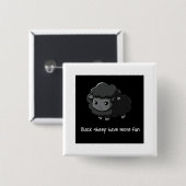 Zwarte schapen hebben meer flauw vierkante button 5,1 cm (Voorkant /achterkant)