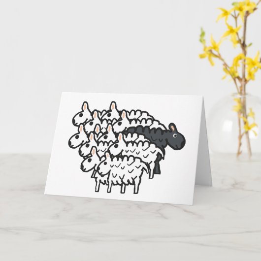 Zwarte schapen kaart (Gele Bloem)