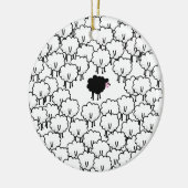 Zwarte schapen keramisch ornament (Links)