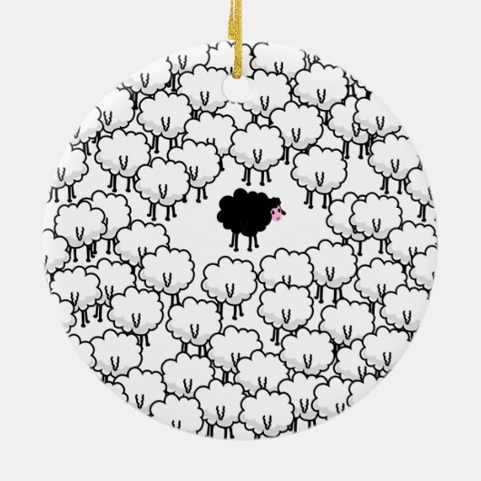 Zwarte schapen keramisch ornament (Achterkant)