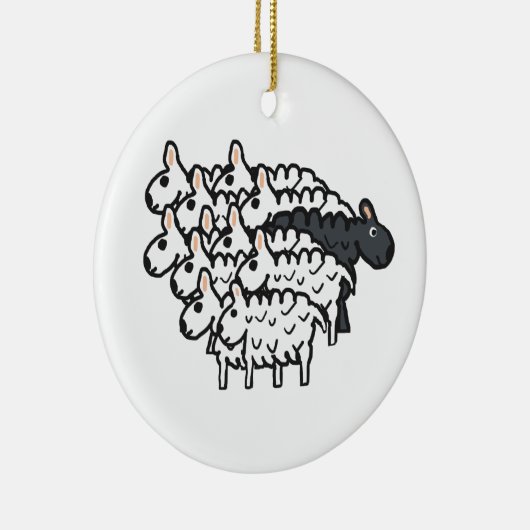Zwarte schapen keramisch ornament (Rechts)